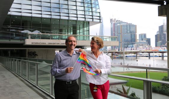 ICC Sydney colleagues celebrate Sydney WorldPride. Image ICC Sydney colleagues celebrate Sydney WorldPride.