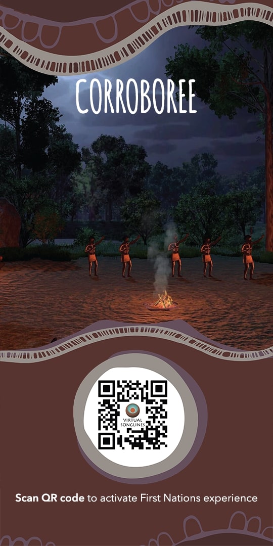 Corroboree image with QR code Corroboree